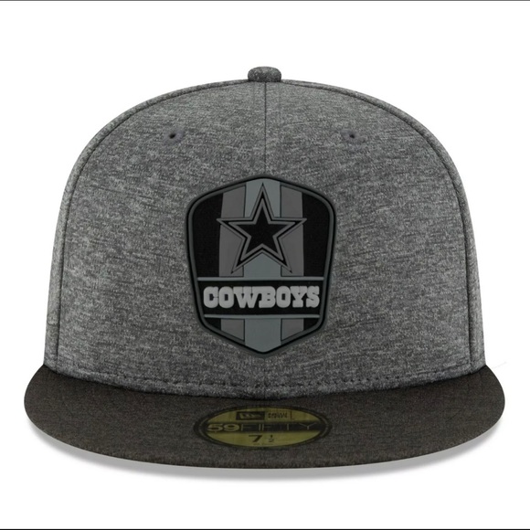 Dallas Cowboys New Era 2018 NFL Sideline Road Black 59FIFTY Fitted Hat Cap - Picture 2 of 4